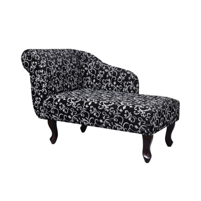 Chaise longue Noir et blanc Tissu