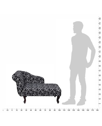 Chaise longue Noir et blanc Tissu