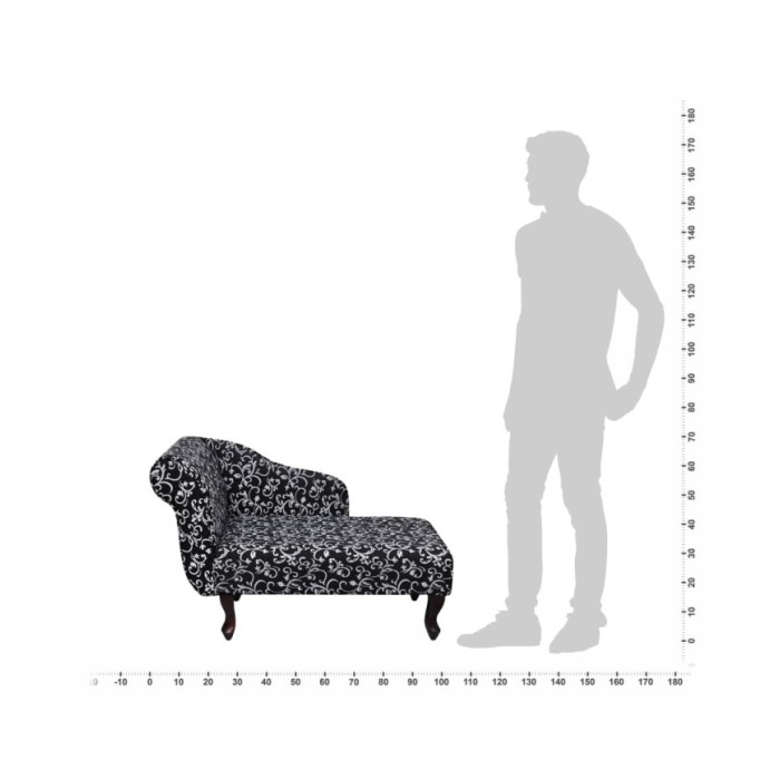 Chaise longue Noir et blanc Tissu