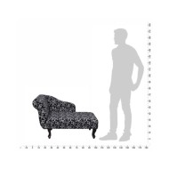 Chaise longue Noir et blanc Tissu