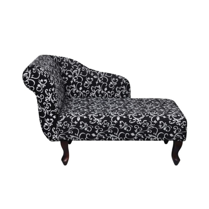 Chaise longue Noir et blanc Tissu