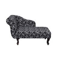 Chaise longue Noir et blanc Tissu