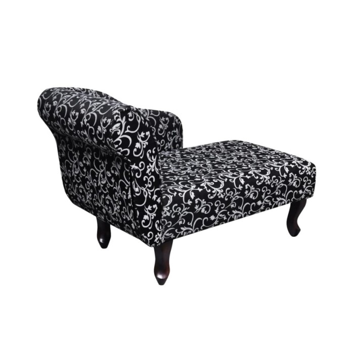 Chaise longue Noir et blanc Tissu