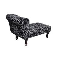 Chaise longue Noir et blanc Tissu