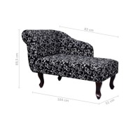 Chaise longue Noir et blanc Tissu