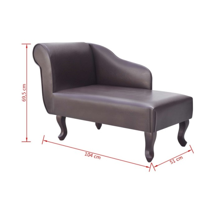 Chaise longue Marron Similicuir