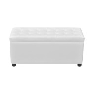Pouf de rangement Cuir synthétique Blanc