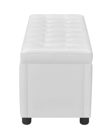 Pouf de rangement Cuir synthétique Blanc