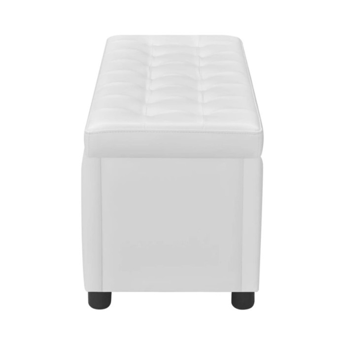 Pouf de rangement Cuir synthétique Blanc