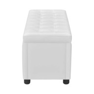 Pouf de rangement Cuir synthétique Blanc