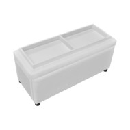 Pouf de rangement Cuir synthétique Blanc