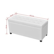 Pouf de rangement Cuir synthétique Blanc