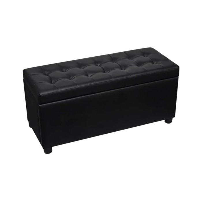 Pouf de rangement Cuir synthétique Noir