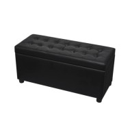 Pouf de rangement Cuir synthétique Noir