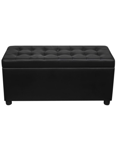 Pouf de rangement Cuir synthétique Noir