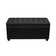Pouf de rangement Cuir synthétique Noir