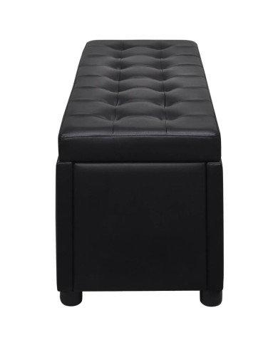 Pouf de rangement Cuir synthétique Noir