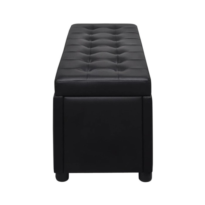 Pouf de rangement Cuir synthétique Noir