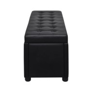 Pouf de rangement Cuir synthétique Noir