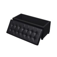 Pouf de rangement Cuir synthétique Noir