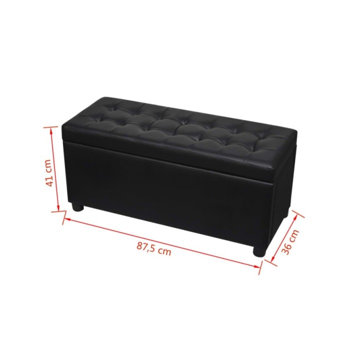 Pouf de rangement Cuir synthétique Noir