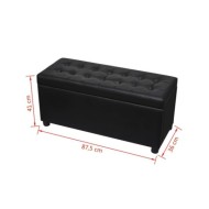Pouf de rangement Cuir synthétique Noir