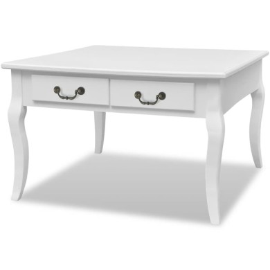 Table basse avec 4 tiroirs Blanc 