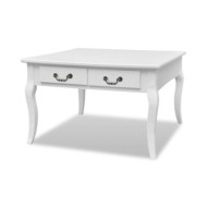 Table basse avec 4 tiroirs Blanc 