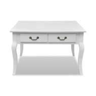 Table basse avec 4 tiroirs Blanc 