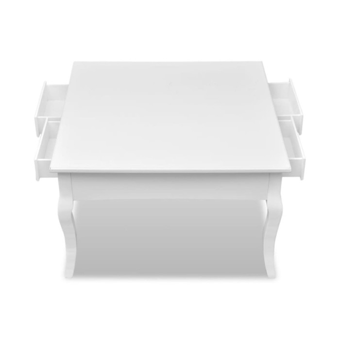 Table basse avec 4 tiroirs Blanc 