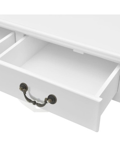 Table basse avec 4 tiroirs Blanc 