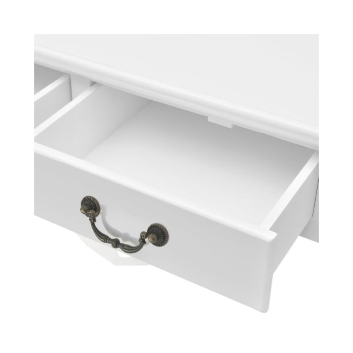 Table basse avec 4 tiroirs Blanc 