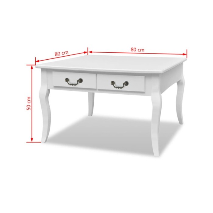 Table basse avec 4 tiroirs Blanc 