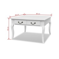 Table basse avec 4 tiroirs Blanc 