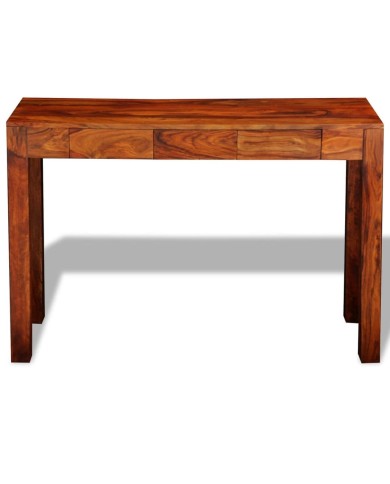 Table console avec 3 tiroirs 80 cm Bois de Sesham massif