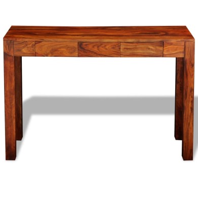 Table console avec 3 tiroirs 80 cm Bois de Sesham massif