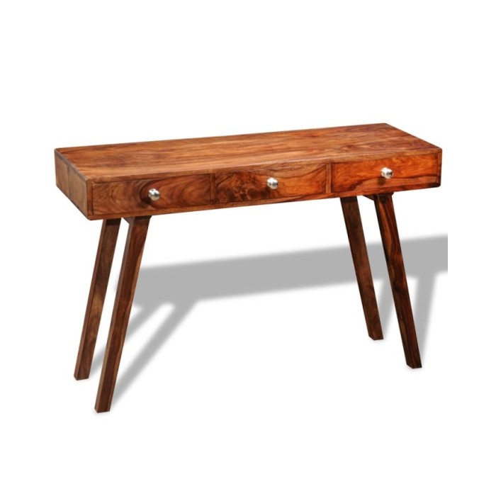 Table console avec 3 tiroirs 76 cm Bois massif de Sesham 