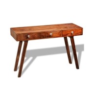 Table console avec 3 tiroirs 76 cm Bois massif de Sesham 