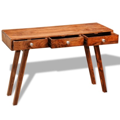 Table console avec 3 tiroirs 76 cm Bois massif de Sesham 