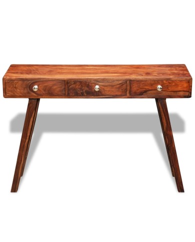 Table console avec 3 tiroirs 76 cm Bois massif de Sesham 