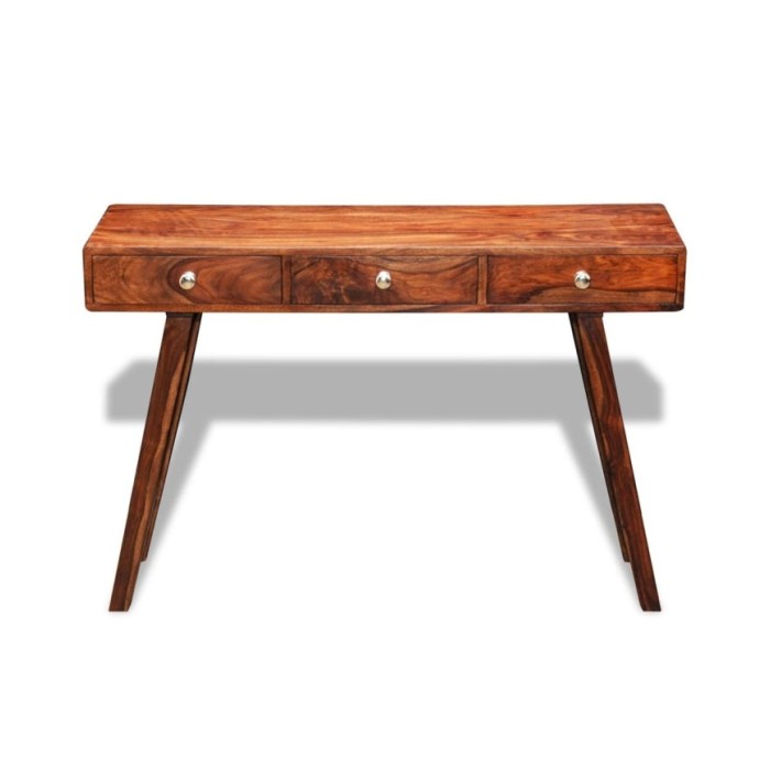 Table console avec 3 tiroirs 76 cm Bois massif de Sesham 