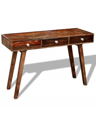 Table console avec 3 tiroirs 76 cm Bois massif de Sesham 