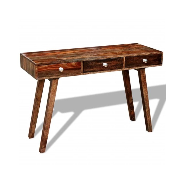 Table console avec 3 tiroirs 76 cm Bois massif de Sesham 