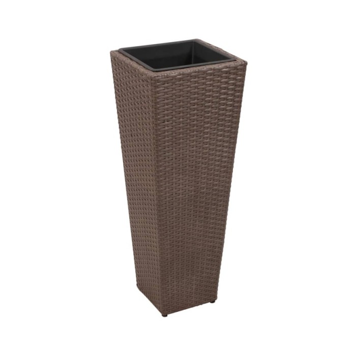 Lits surélevés de jardin 3 pcs Résine tressée Marron