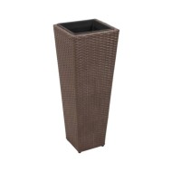 Lits surélevés de jardin 3 pcs Résine tressée Marron