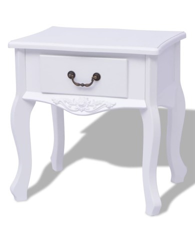 Table de chevet MDF Blanc