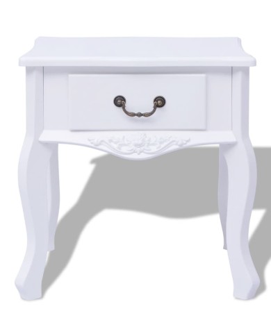 Table de chevet MDF Blanc