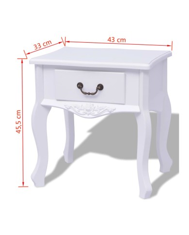 Table de chevet MDF Blanc