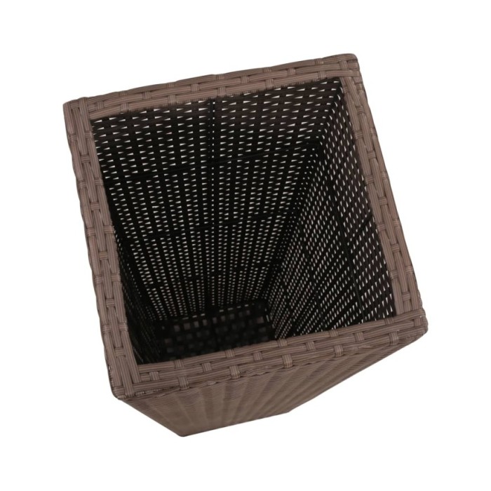 Lits surélevés de jardin 3 pcs Résine tressée Marron