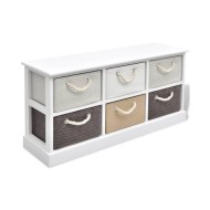 Banc de rangement 6 tiroirs Bois